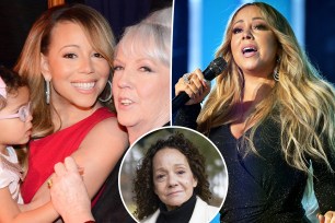 Mariah Carey split image with mom and sister.