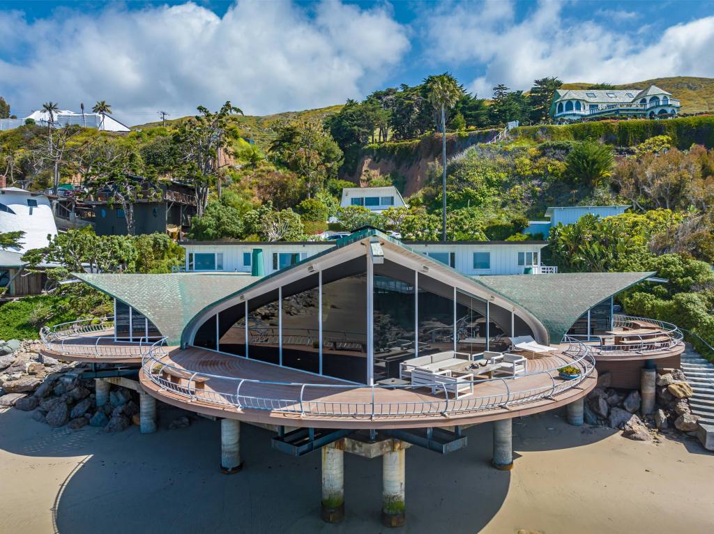 The exterior of the Wave House in Malibu, Calif. 