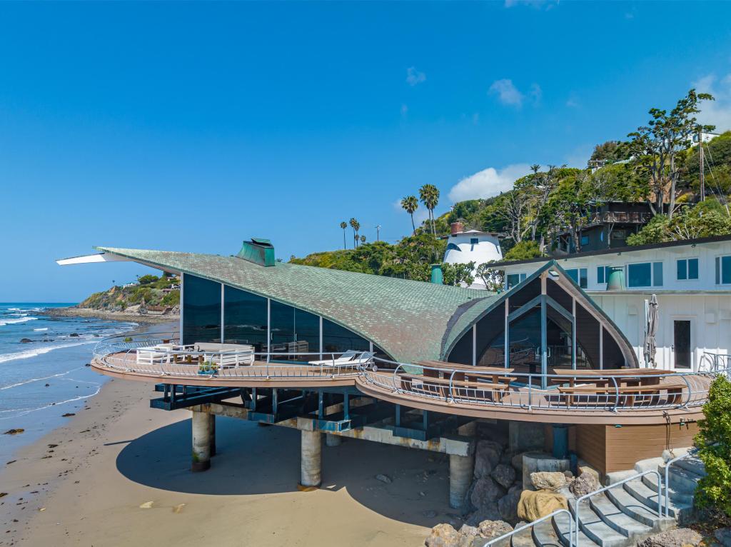 The exterior of the Wave House in Malibu, Calif. 