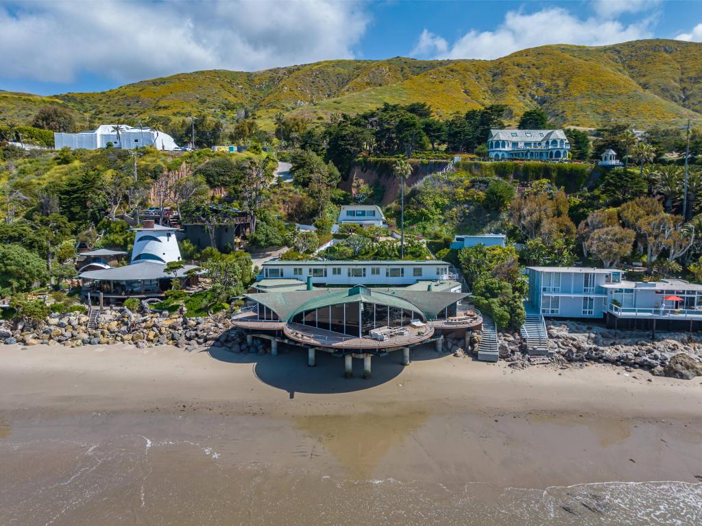 The exterior of the Wave House in Malibu, Calif. 