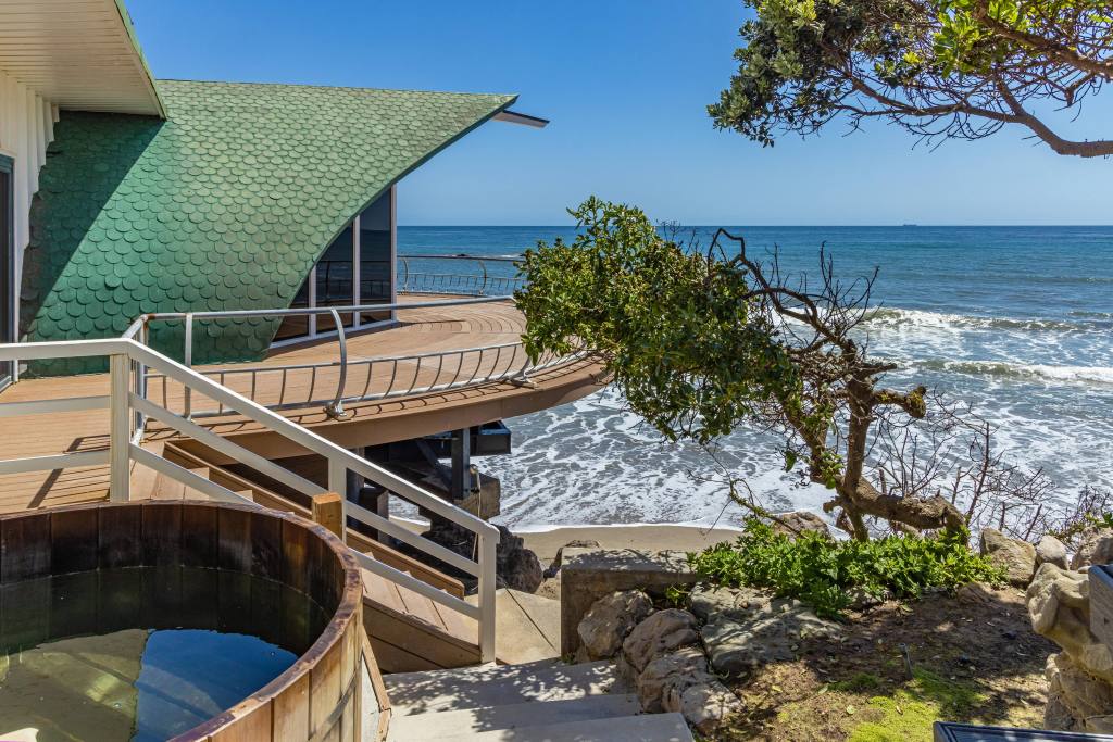 The exterior of the Wave House in Malibu, Calif. 