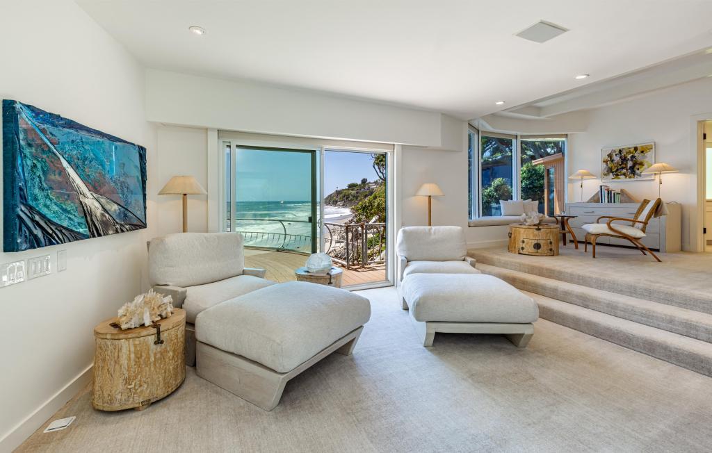 Seating inside the Wave House in Malibu, Calif. 